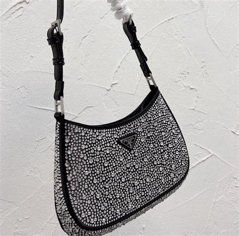 prada black diamond bag|bedazzled prada bag.